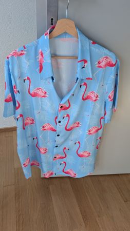 Sommerliches Flamingo Hemd, Grösse M, Top Zustand!