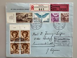 1941 Express-Brief mit Sonderstempel Mustermesse Mischfrank.