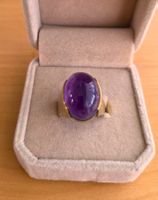 GG Cocktailring mit großen Amethyst ca.14 ct; 6,3 g, Gr 54