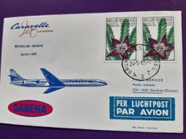 Flugbrief Brüssel - Genf mit SABENA 24.Mai 1965