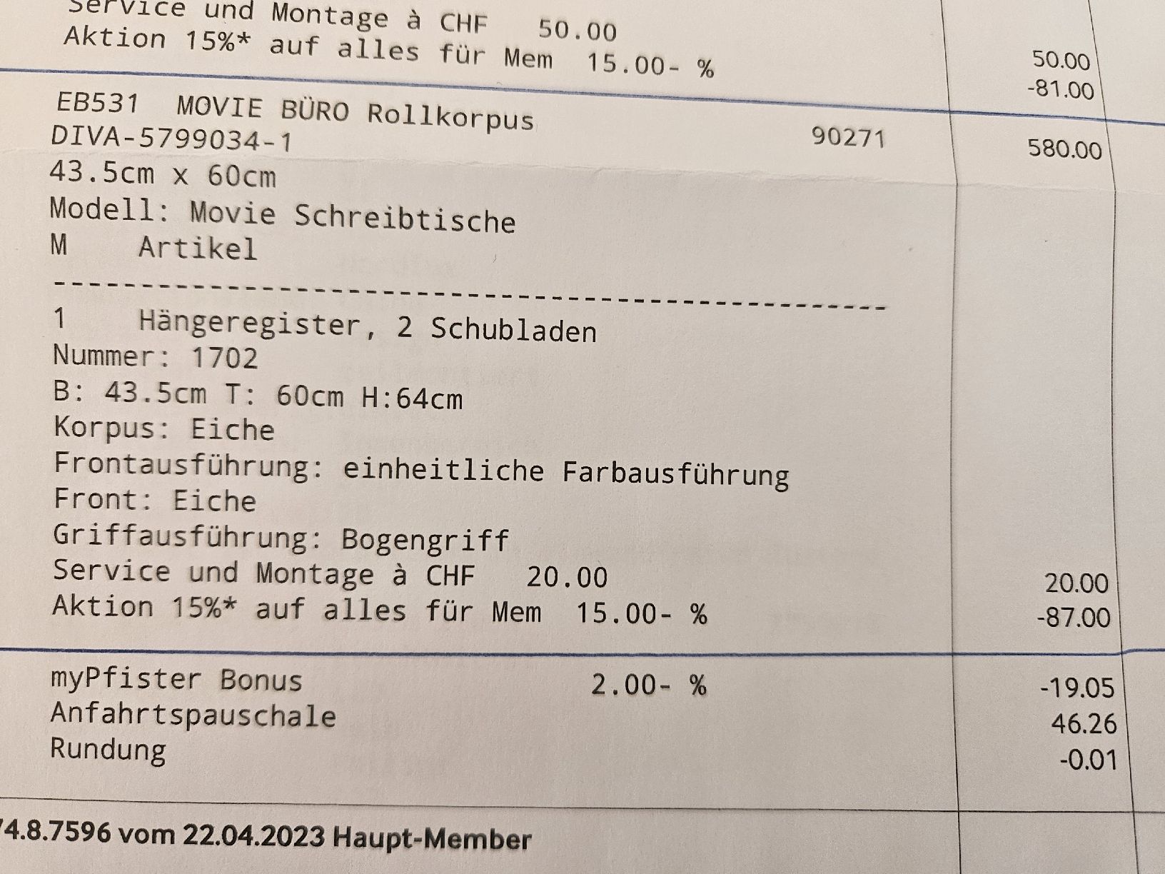 Bureaux: Schreibtisch mit Rollkorpus – D'occasion à Obfelden par HBCQW 6