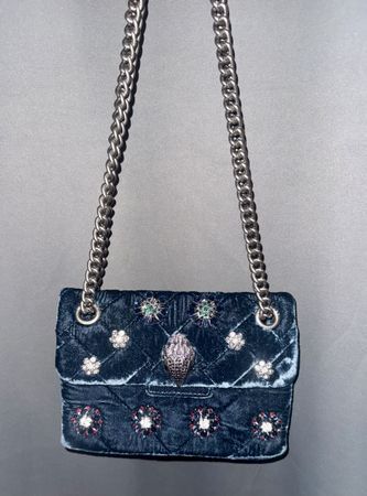 Kurt Geiger London Mini Kensington Velvet Blau