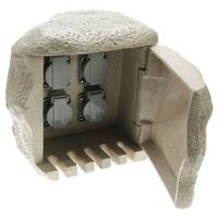 Steckdosenverteiler für den Garten in Steinoptik,