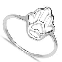 Ring 925 Silber Hamsa Fatima Hand fein filigran 55