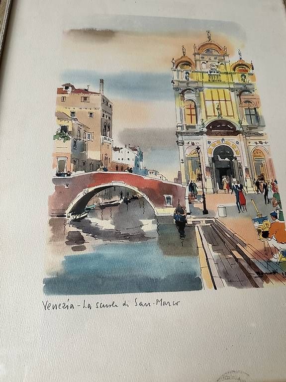 Dipinti: Tableaux aquarelle vue Venezia – Usato da Clarens venduto da mauros52 3