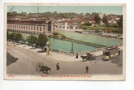 GENÈVE Usine des forces Motrices, attelage, tramway