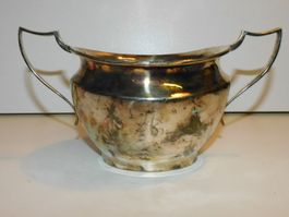 Sauciere versilbert gepunzt alte Saucen Schale