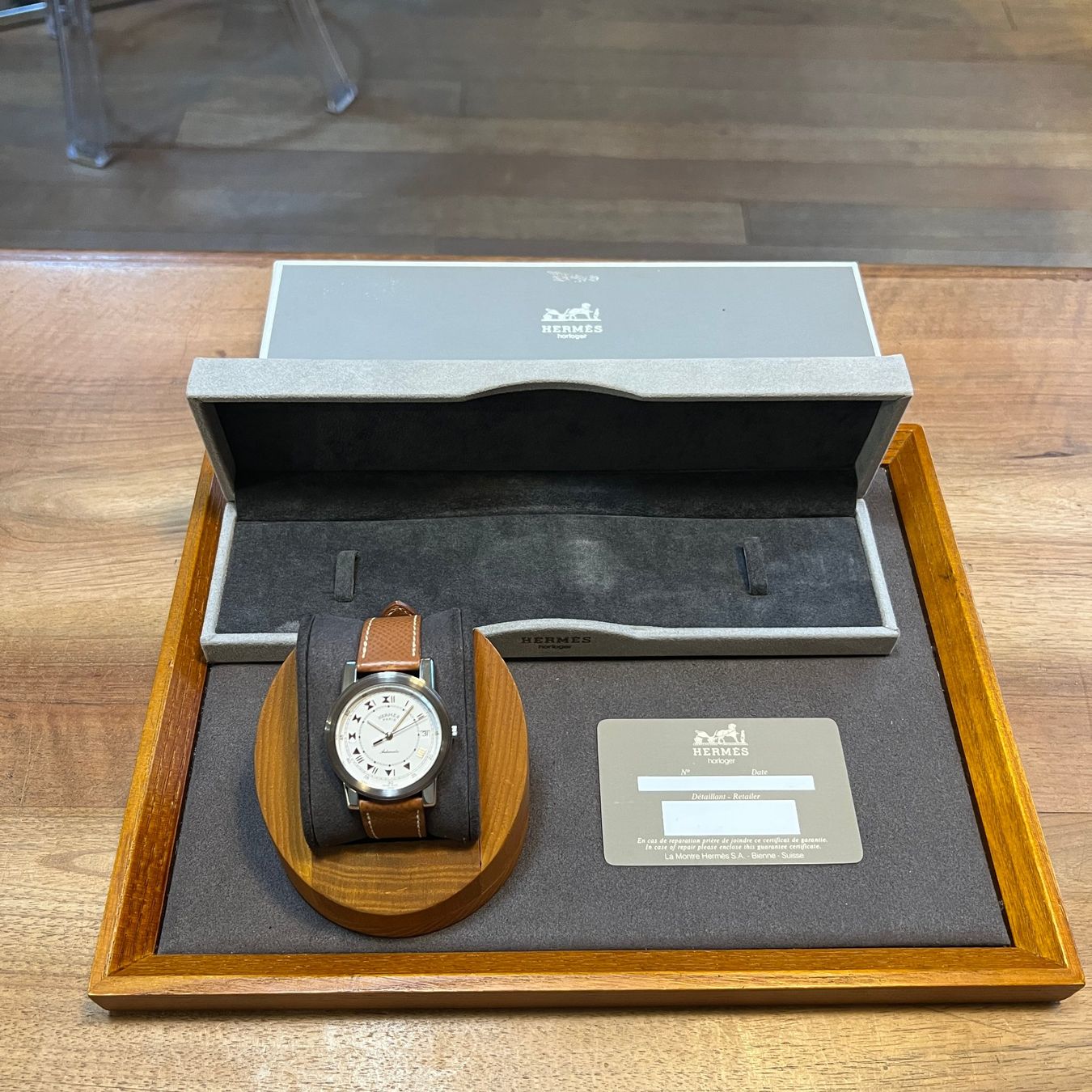 Hermès Montres: Hermès Carrick Automatic 36mm White Dial Full Set – D'occasion à Carouge GE par Watchaser 9
