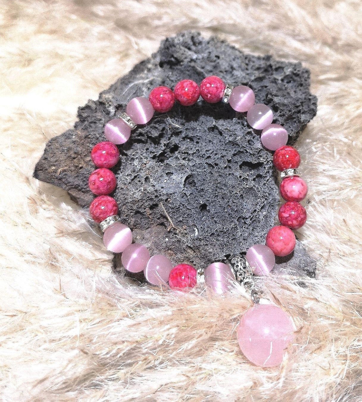 Bracciali & Braccialetti: pink-rosa Kugel-Armk. - Spendenaktion – Nuovo (secondo la descrizione) da Unterkulm venduto da Nachtigall 3
