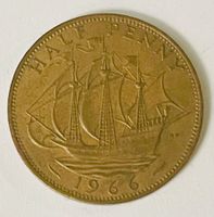 Münze Half Penny Grossbritannien 1966 Elizabeth II - VF-25