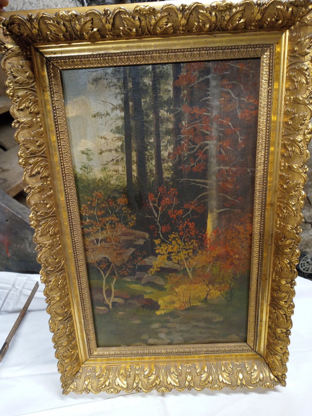 Tableaux: altes  Gemälde ölbild auf Holz unsigniert – D'occasion à Prez-vers-Siviriez par Monija70
