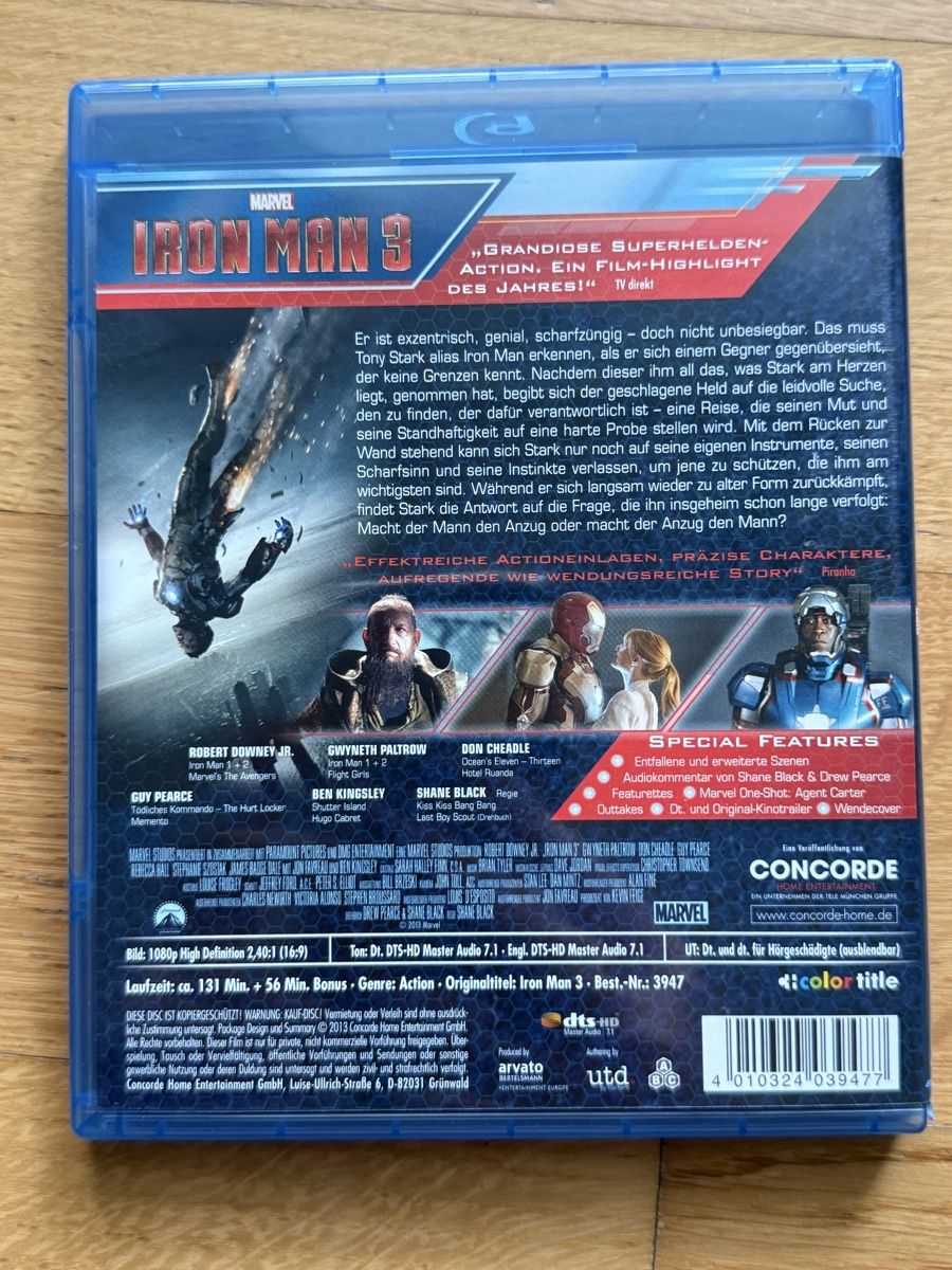 Tous les DVDs: Iron Man 3 - Blu-ray – D'occasion à Kölliken par nerdorado 1