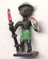 Bronzefigur afrikanischer Krieger, Höhe 5.5 cm