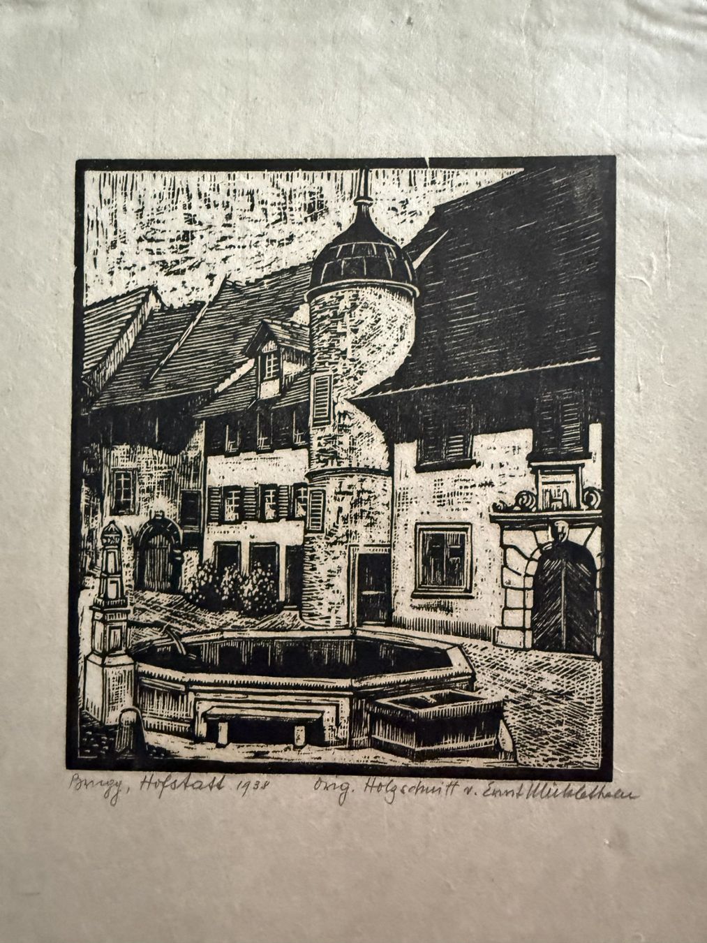 Xilografie: Alt Brugg Original Holzschnitte v. E. Mühlethaler, Brugg – Usato da Birrwil venduto da flint54 6