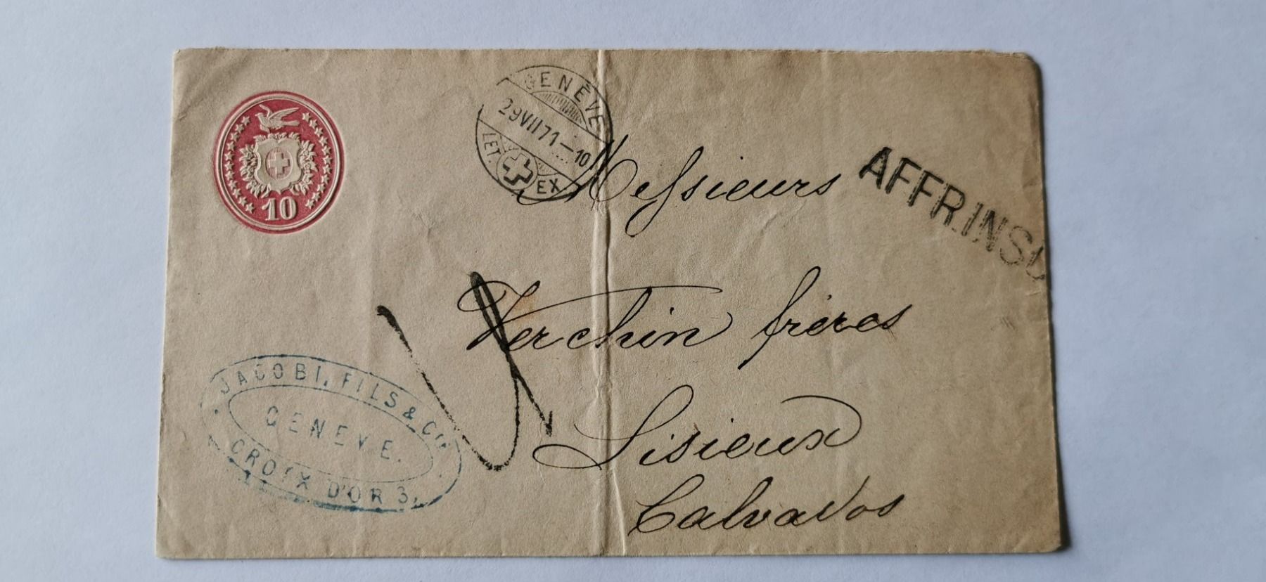 Tous les timbres: Tübli-Brief 1871 – D'occasion à Aadorf par Chnorli-Furz