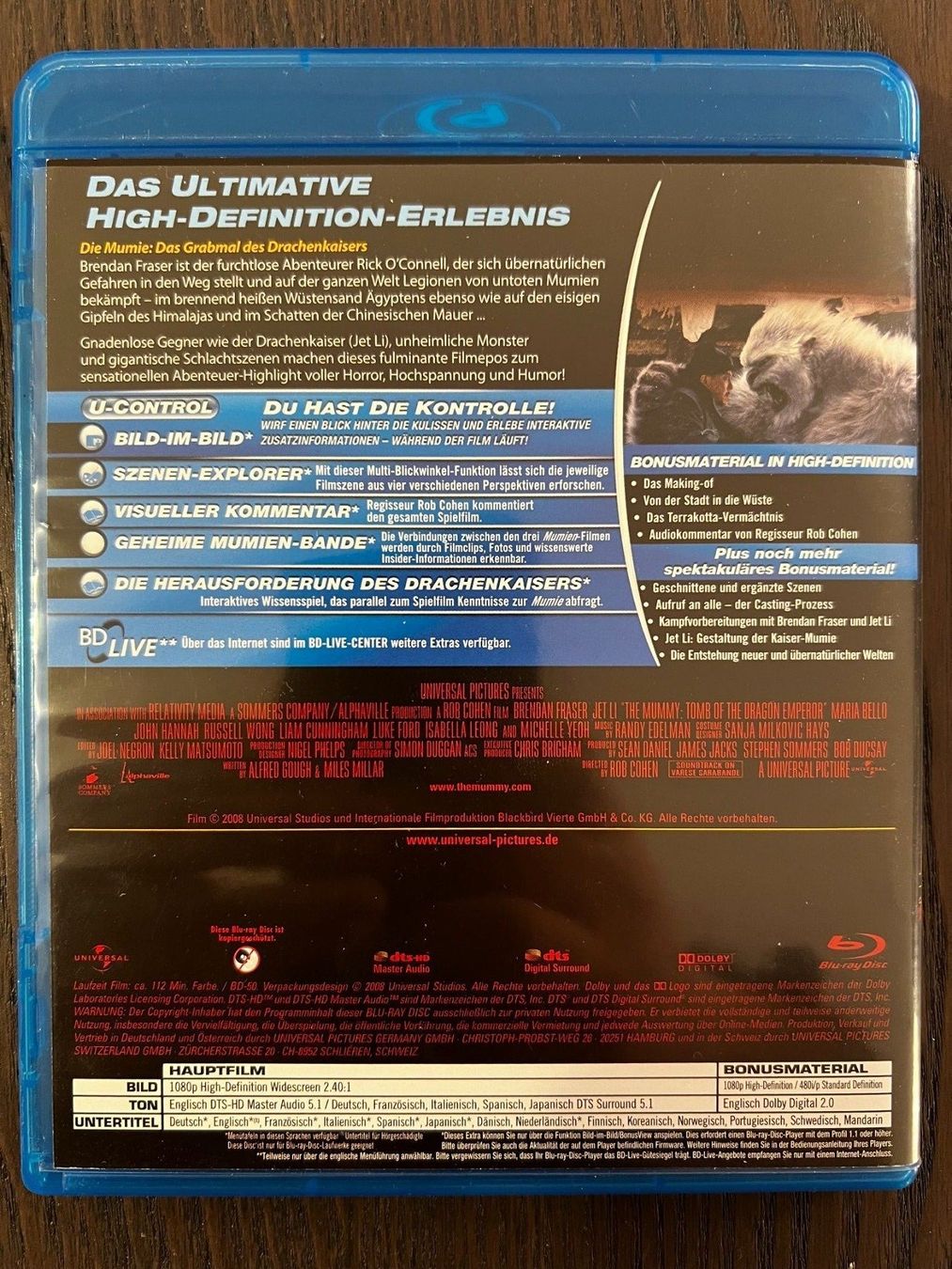 Tutti i DVDs: Die Mumie: Das Grabmal des Drachenkaisers – Usato da Zürich venduto da Blu-ray_ZH 1