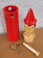 Vintage Kässeli Pinocchio Holz 25cm inkl. Originalschlüssel 
