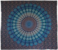 XL Mandala Tuch als Stranddecke Wandtuch Sofadecke Deko