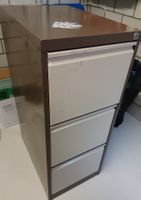 Retro Aktenschrank Metall 3 Schubladen braun/beige gebraucht