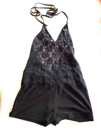Sexy Panty-Body uni schwarz für Gr. XS/S - 226094