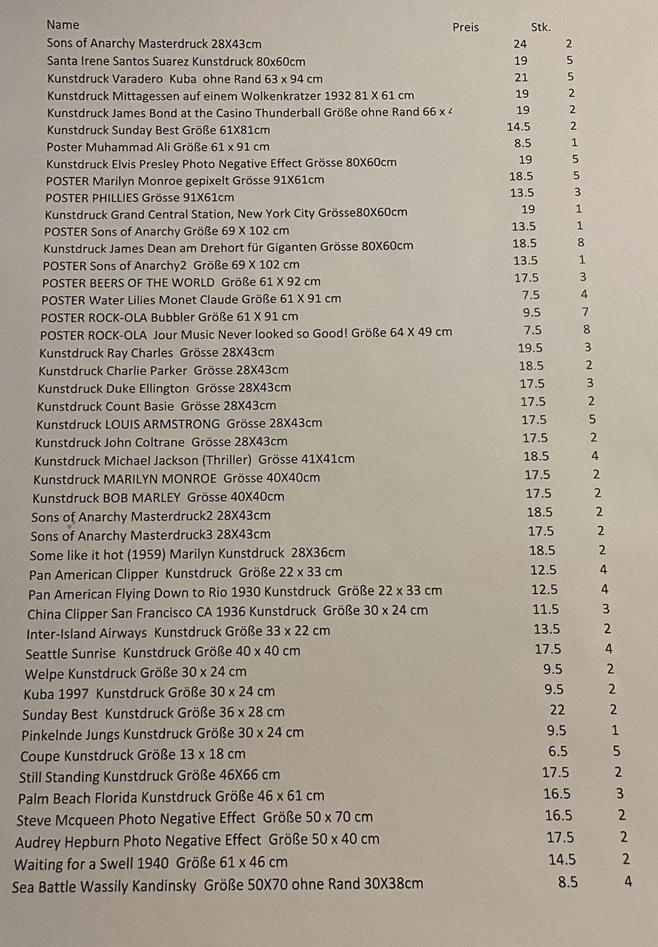 Foto & Immagini: Grosse Sammlung von Posters und Kunstdrucken – Nuovo (secondo la descrizione) da Adligenswil venduto da Decor-Tech 5