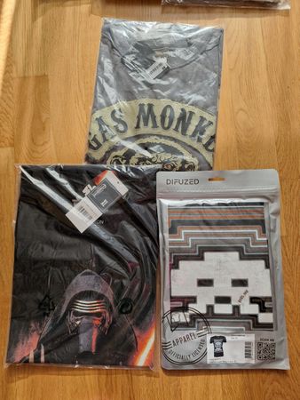 3 T-Shirts Herren – (Star Wars, Space Invaders, Gas Monkey)