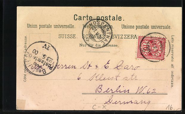 Cartoline postali: Litho Hospenthal, Blick auf das Dorf – Usato da Berlin venduto da bartko-reher 1