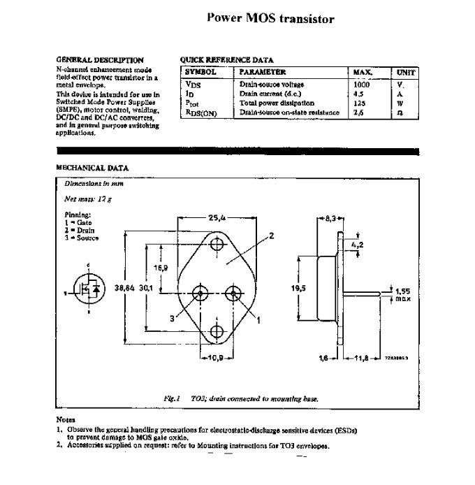 Transistor BUZ84A N-Channel MOSFET – Cancello In Silicio, Arricchimento - Foto 6