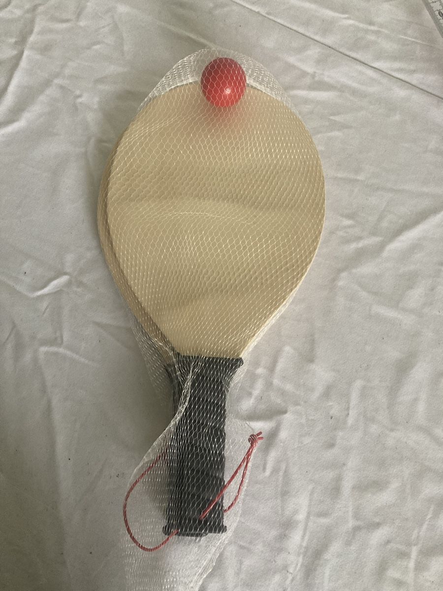 Racchette: Original Racket Set Holzschläger mit Ball, Neu – Nuovo e nell'imballaggio originale da Aarwangen venduto da to-hirschi