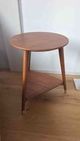 Side Table Round Wood Three Legs Like New Condition