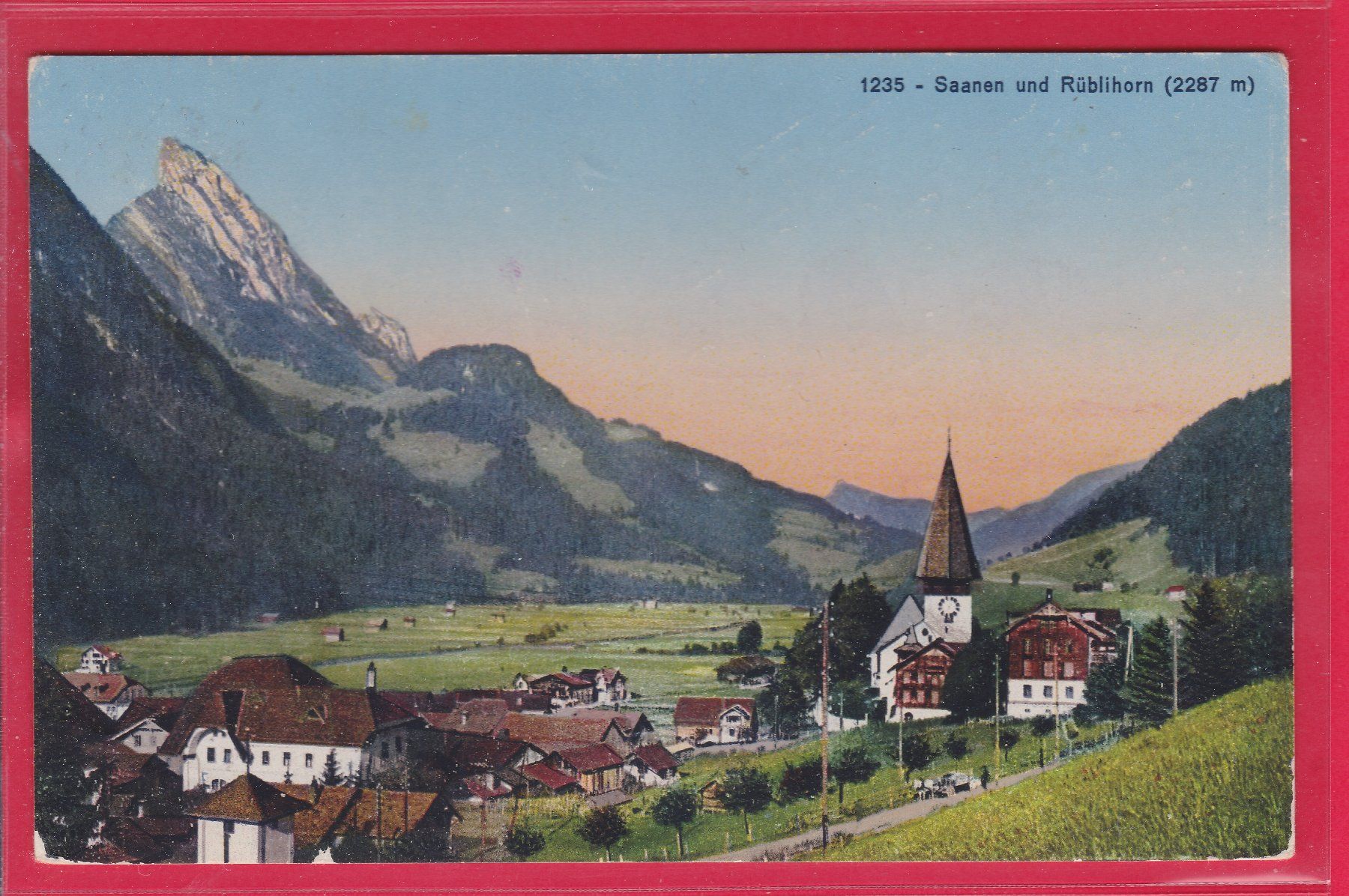 Cartoline postali: SAANEN UND RÜBLIHORN, 20.7.1928 – Usato da Oberrieden venduto da Gebirgsstelze