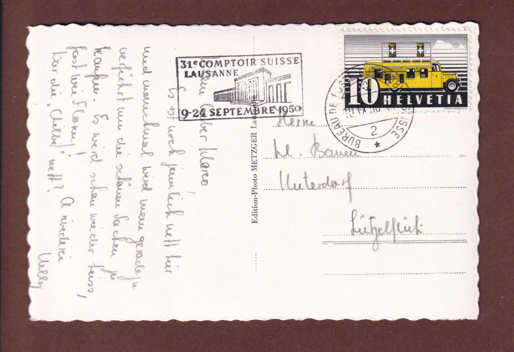 Cartes postales: LAUSANNE - Comptoir Suisse - 1950 – D'occasion à Pully par nicecards 1