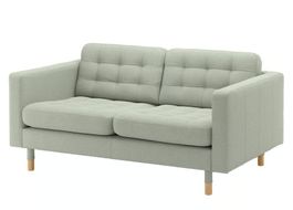 LANDSKRONA 2er-Sofa – Gunnared Hellgrün / Holzfüsse