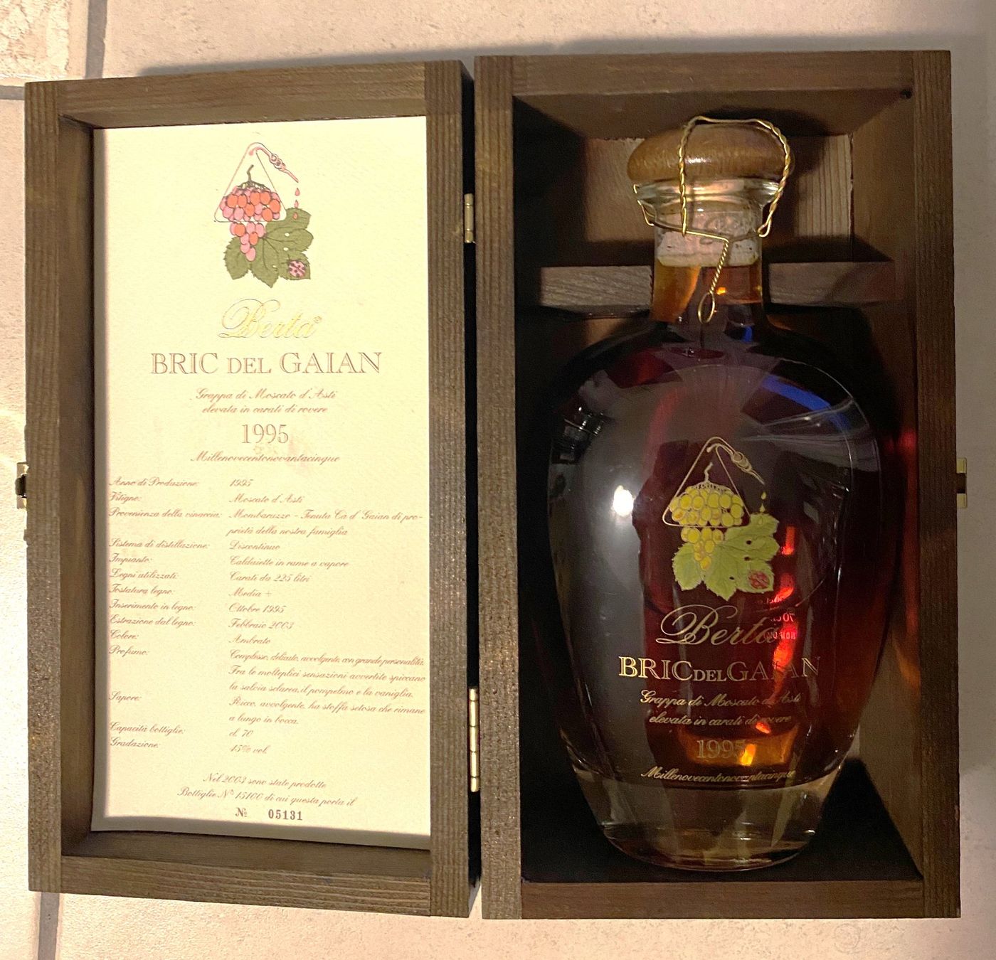 Berta Bevande alcoliche: Grappa Berta Bric del Gaian JG 1995 – Nuovo e nell'imballaggio originale da Wald ZH venduto da Pada94
