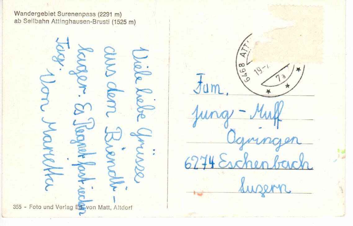 Cartoline postali: Wandergebiet Surenenpass – Usato da Wolhusen venduto da Curver9 1