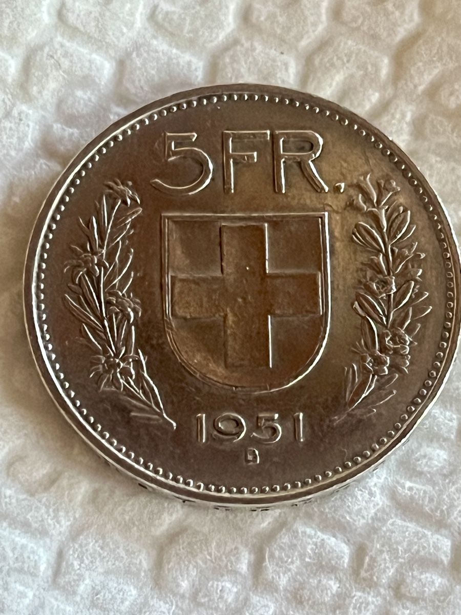 Tutti le monete: Seltene Schweizer 5 Franken Mûnze 1951 - – Usato da Bigenthal venduto da Sammler60