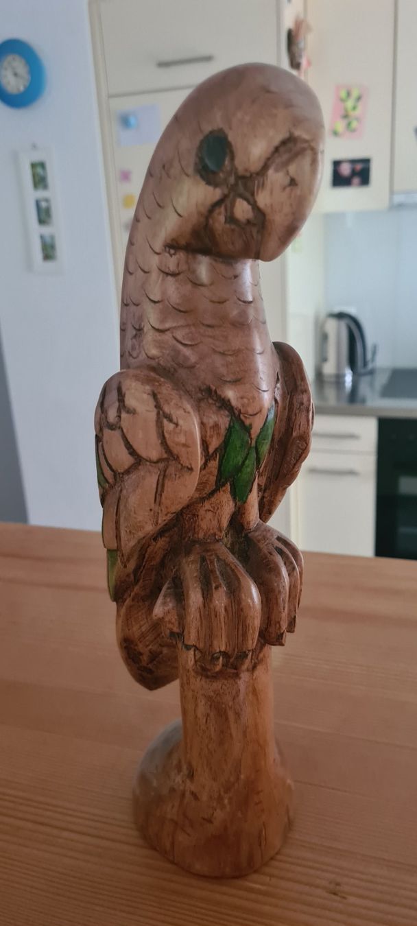 Statuette: Holzfigur Papagei Holz 35cm hoch – Usato da Schlieren venduto da Noni19 2