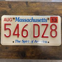 🇺🇸 U.S. Autoschild, Massachusetts 546 DZ8 - ORIGINAL 