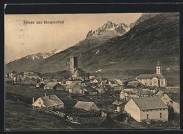 AK Hospenthal, Panorama, 1913