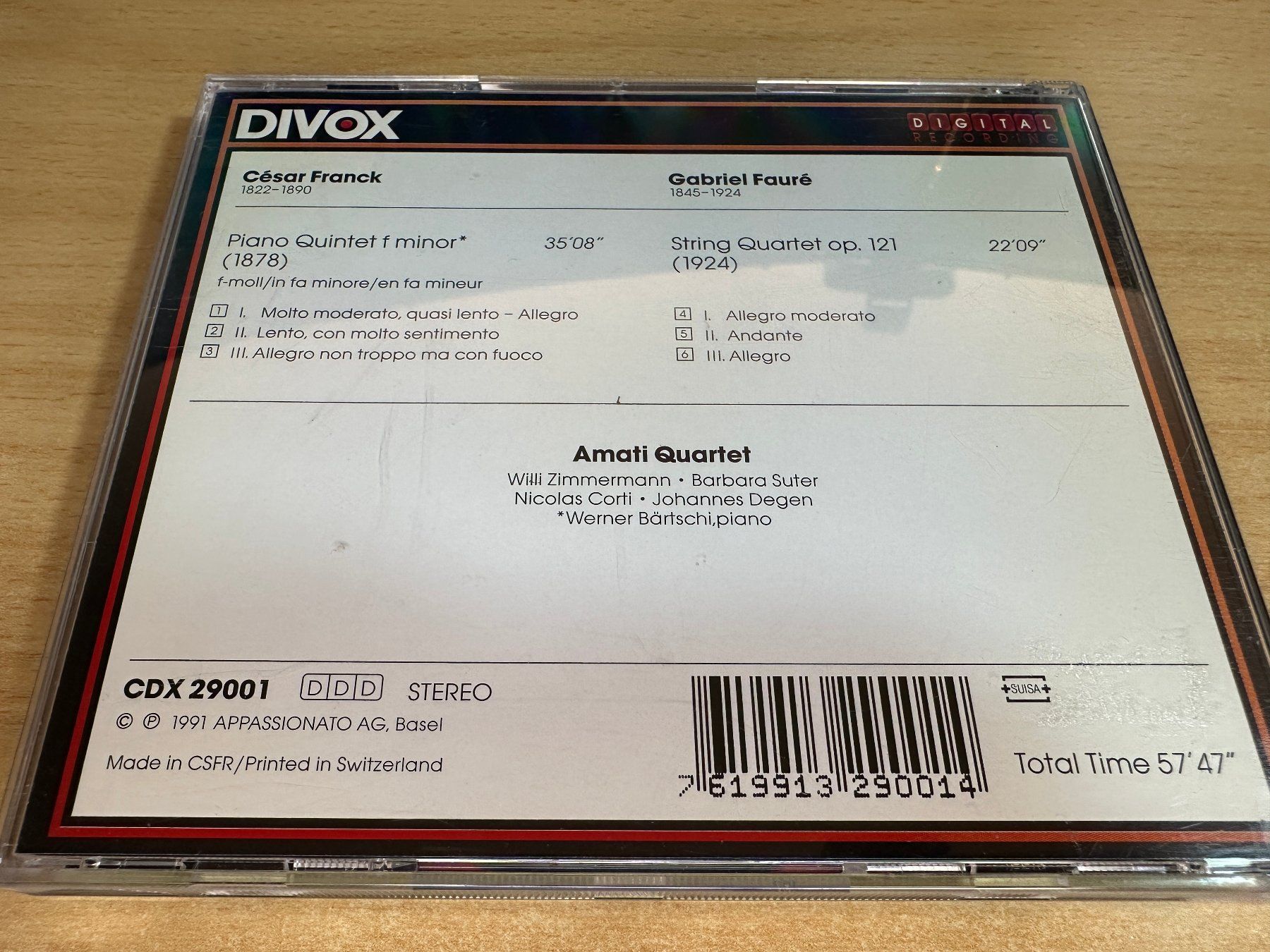 CDs: Y3 Amati Quartet Franck Fauré Piano Quintet String Quartet – Gebraucht aus Rikon im Tösstal von Alpenmutz 1
