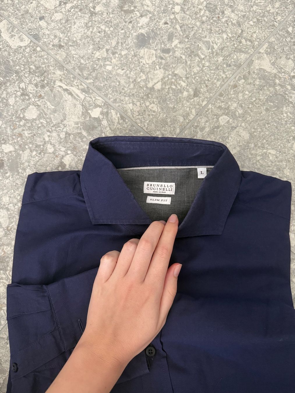 Brunello Cucinelli Camicie: Brunello Cucinelli Herren Hemd dunkelblau Grösse L – Usato da Birmensdorf ZH venduto da nin.am 1