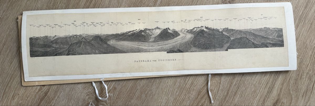 Foto & Immagini: Panorama vom Eggishorn mit Gletscher Grösse: 70cmx18cm  – Usato da stans venduto da zie_m2nf