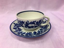 Sammeltasse mit Unterteller, Langenthal, blaues Dekor