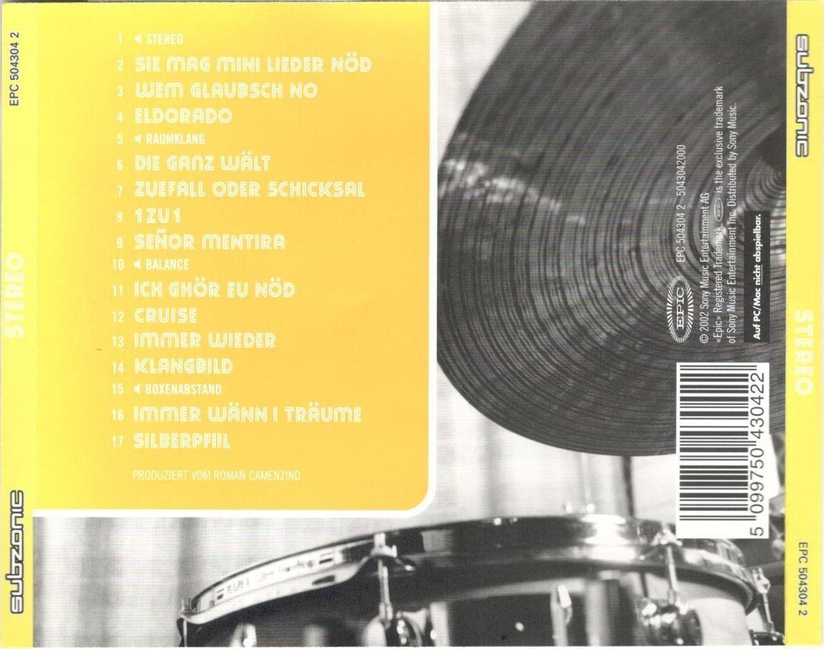 CD: Subzonic CD  Stereo – Usato da St. Margarethen TG venduto da Smiley-Face 1