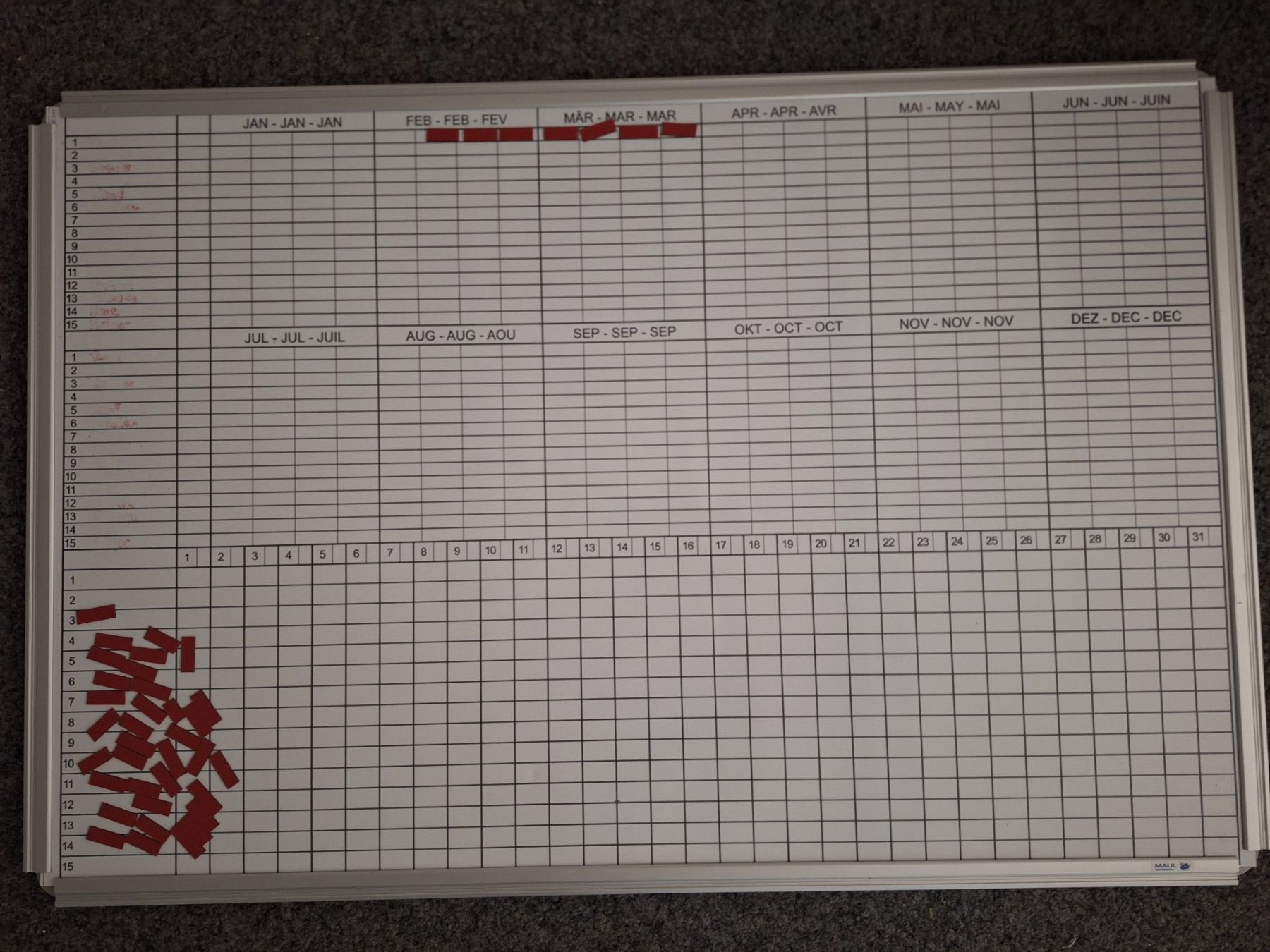 Lavagne: Whiteboard Jahresplanung – Usato da Frauenfeld venduto da Verein_Murghof