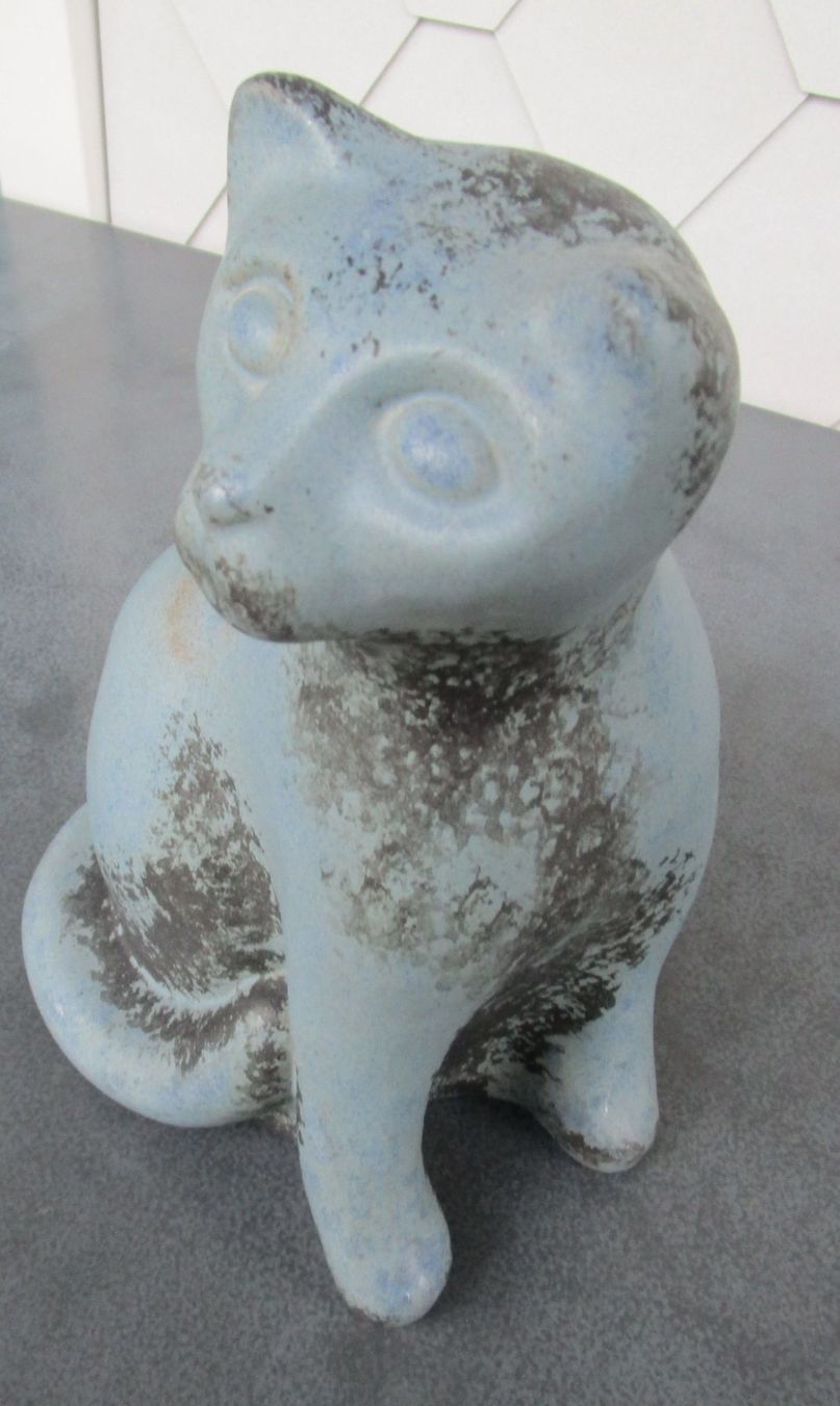 Statuette: Keramik Deko Katze Blau - 28 cm – Usato da Rapperswil SG venduto da Ralphy 1