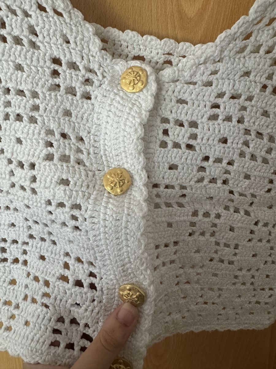 Gilet & Giacche senza maniche: Gilet crocheté blanc – Nuovo (secondo la descrizione) da Ins venduto da maximal_30CHF 1