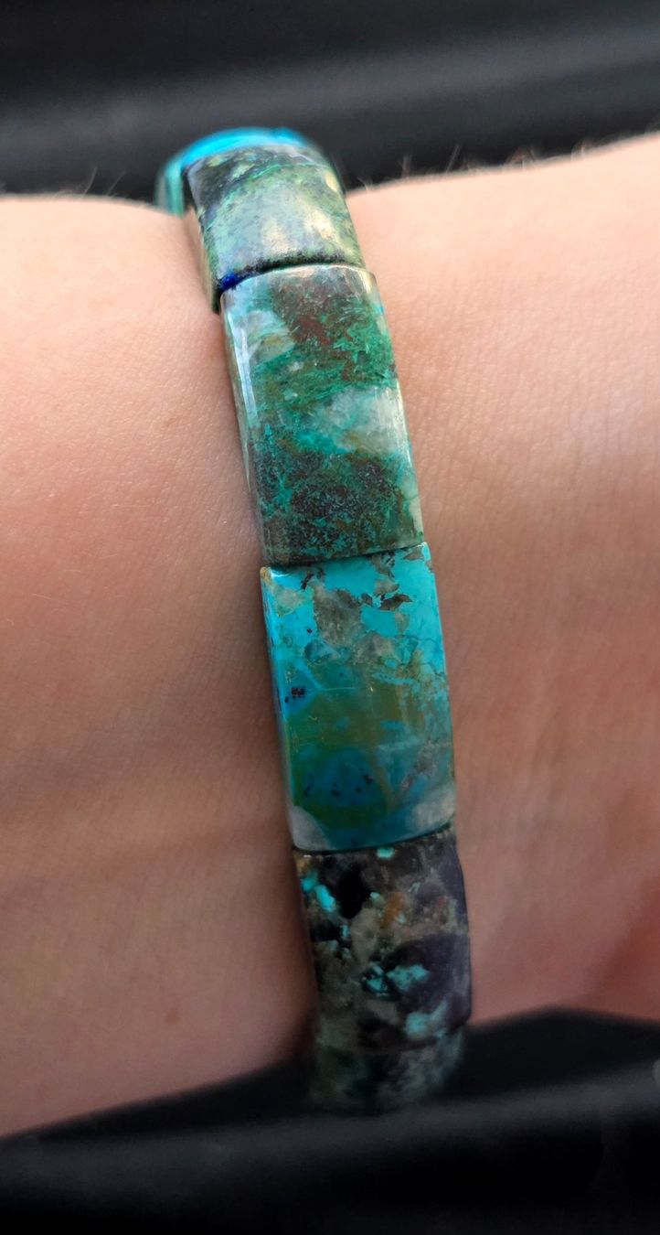 Mineralien & Heilsteine: Malachit-Chrysokoll Softbangle 💚💙 Nr B – Neu und originalverpackt aus Matzingen von Shay_Crystalz