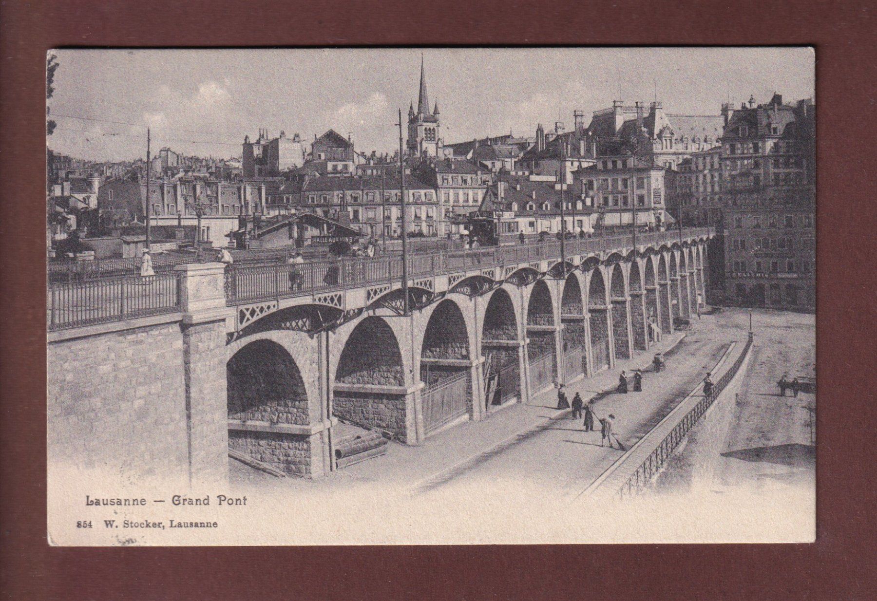 Cartoline postali: LAUSANNE - Grand Pont - 1905 – Usato da Pully venduto da nicecards
