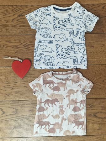 T-Shirt Set C&A Smile Tiermuster Grösse 86 gebraucht